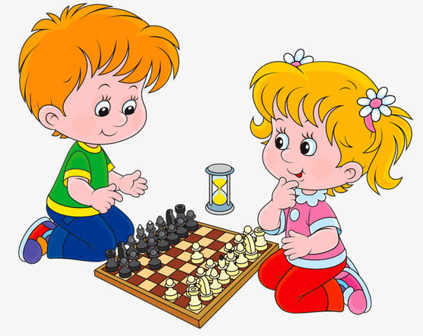 下棋的小孩素材免抠