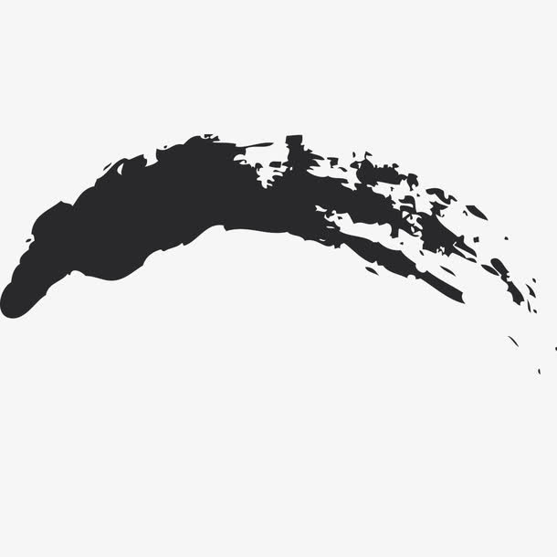 弧形水墨笔画免抠