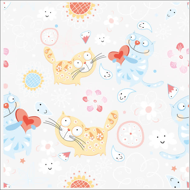 卡通猫咪插画素材免抠