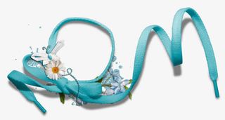 淡蓝色鞋带丝带漂浮免抠