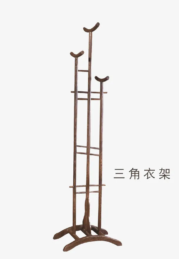 实木衣帽架免抠实物免抠