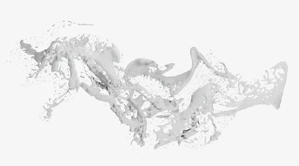 牛奶泼墨广告免抠