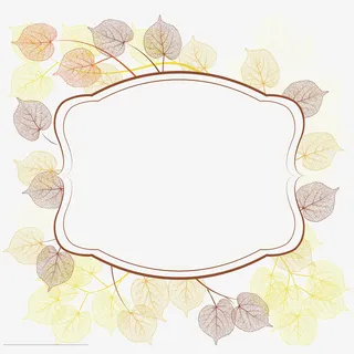 树叶纹理特色边框免抠