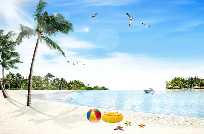 夏天旅游海报背景素材高清