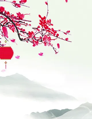 梅花中国风简洁大气神秘高清大图渐变背景材高清