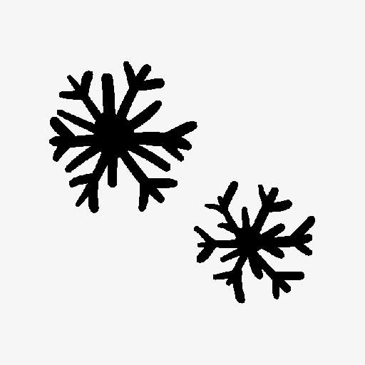 雪花图标墨迹雪花免抠