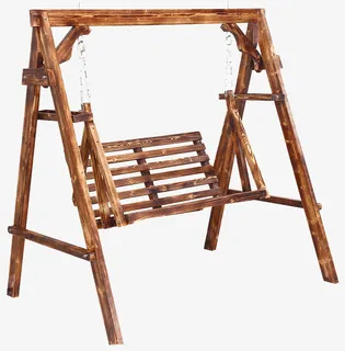 室内实木秋千吊椅摇摇椅免抠
