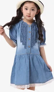 春天牛仔裙女孩时尚免抠