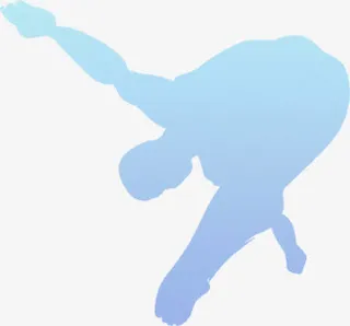 手绘蓝色渐变运动人物免抠