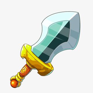 手绘卡通游戏宝剑免抠