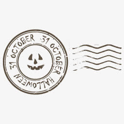 邮票万圣节橡皮图章图标免抠