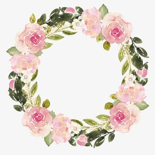手绘粉色花卉免抠图免抠装饰边框元素
