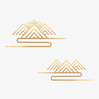 中式金色山峦祥云免抠