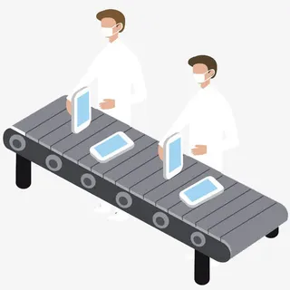 卡通手机流水线免抠图免抠