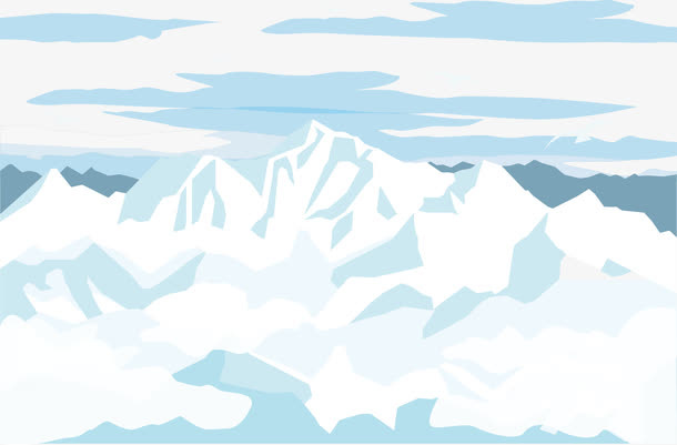 雪山顶端矢量免抠