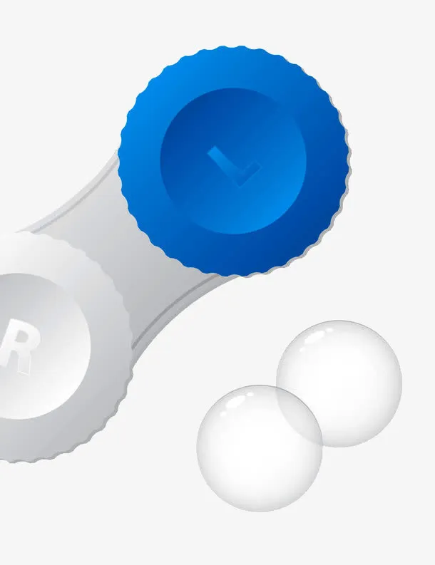 矢量隐形眼镜盒与镜片免抠