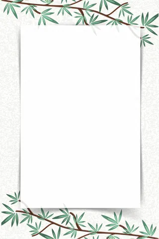 矢量手绘文艺竹子竹叶背景高清