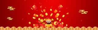 新年红色中国风喜庆新年促销PSD分层banner高清