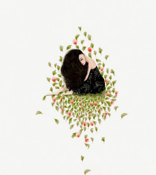 卡通手绘少女免抠