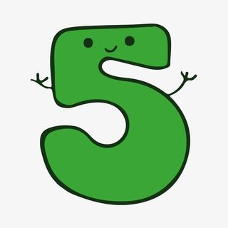 矢量图数字五卡通免抠