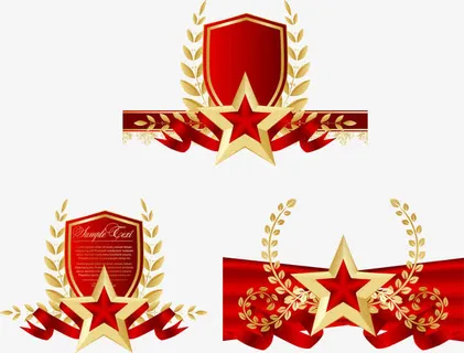 红色五角星盾牌矢量图免抠