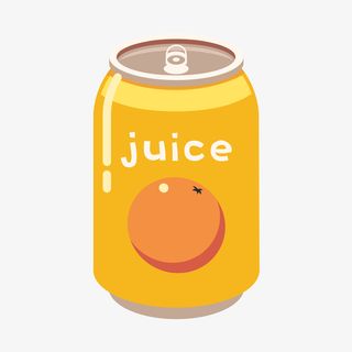 手绘卡通居家清新系列橘子汽水免抠