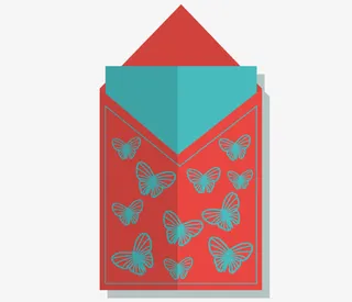 矢量装饰蝴蝶红包免抠