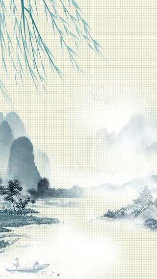 中国风水墨山水春天广告高清