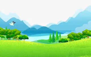 卡通扁平绿色草地免抠