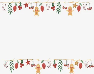 姜饼小人圣诞PPT装饰元素免抠