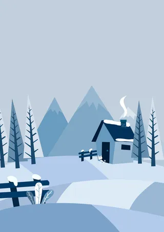 清新冰雪扁平插画矢量背景素材高清