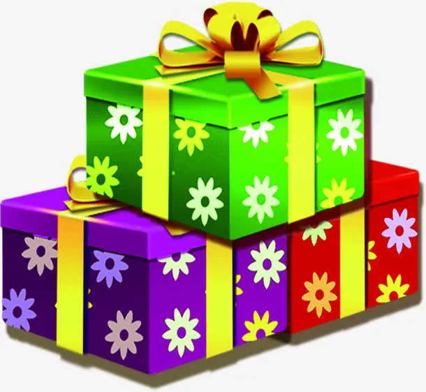 彩色卡通清新春天花朵礼物免抠