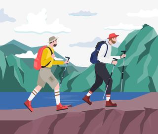 登山的男人PNG下载免抠