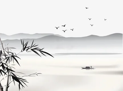 中国风传统艺术水墨画免抠免抠