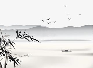 中国风传统艺术水墨画免抠免抠