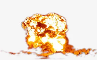 明亮黄色爆炸创意光效免抠