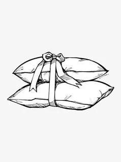 枕头手绘素材免抠