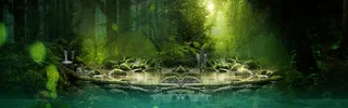 奇幻森林绿色设计背景高清