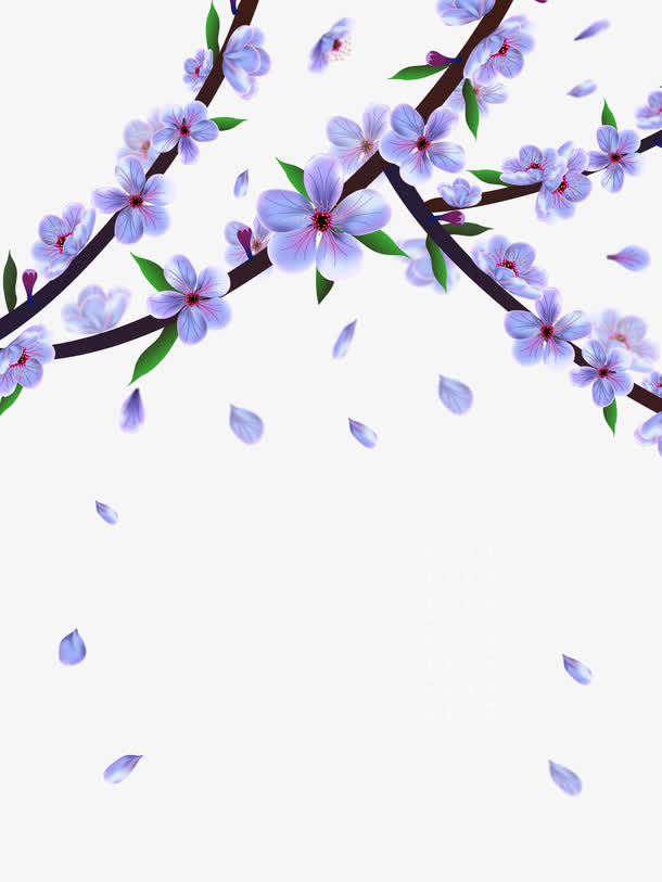 免扣桃花桃花飘免抠漂浮花瓣元素