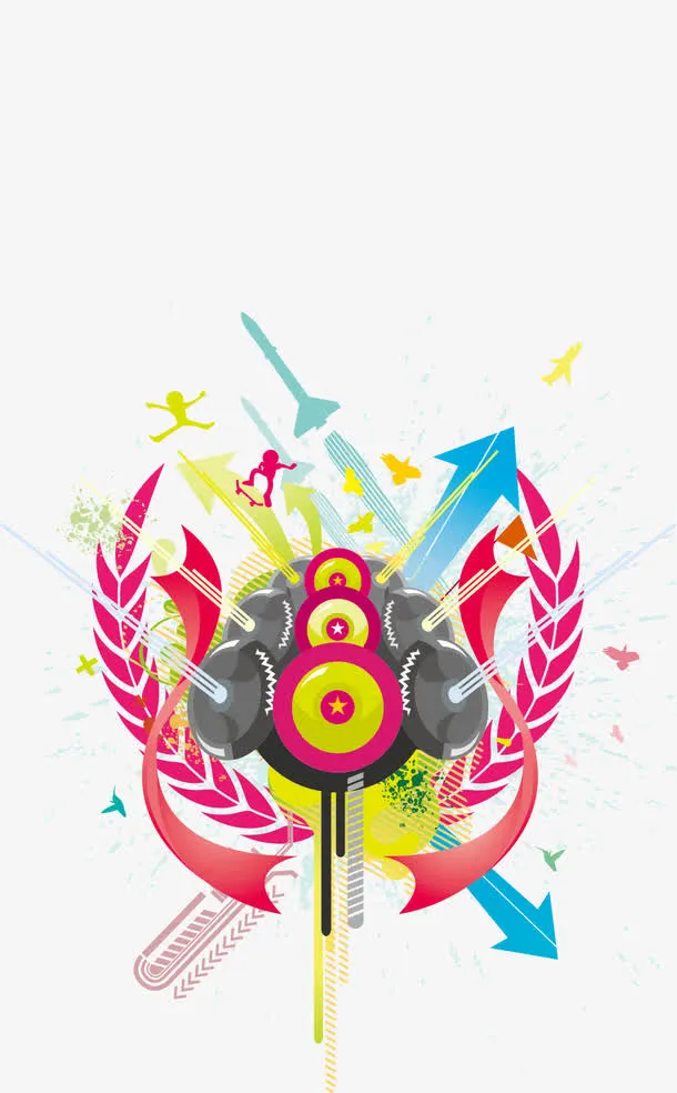 潮流图案箭头花纹免抠