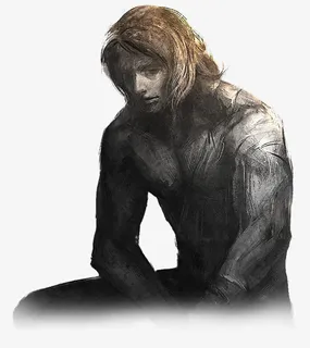 铅笔画孤独的男人免抠