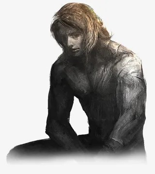 铅笔画孤独的男人免抠