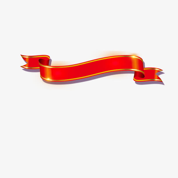 红色丝带免抠