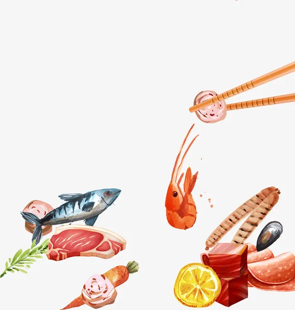 手绘食物插画素材国风免抠