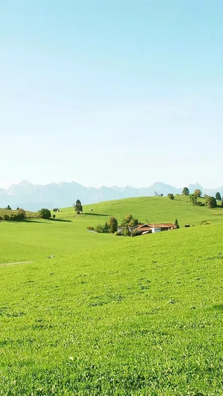 蓝天白云清新草原H5背景高清