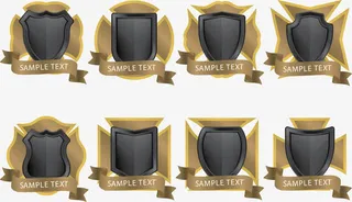 矢量图黑色盾牌免抠