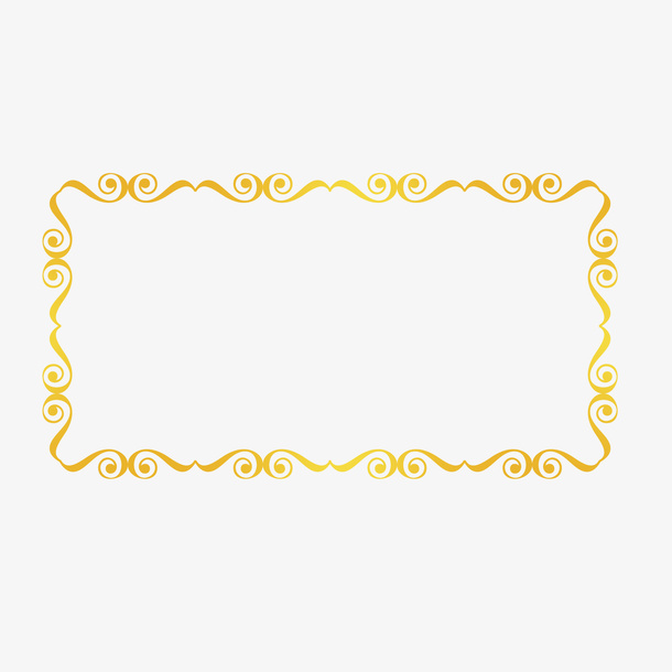 唯美金色边框素材免抠