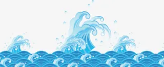 端午节波浪素材免抠