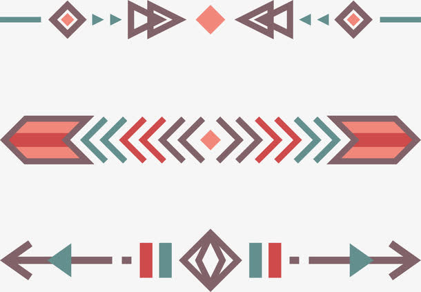 彩色几何线条装饰免抠