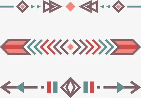 彩色几何线条装饰免抠